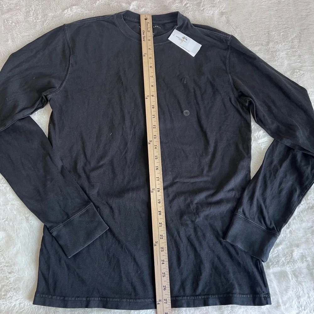 American‎ Eagle Mens Long Sleeve Crewneck Tee Black Small NWT 017-2171-1009-001